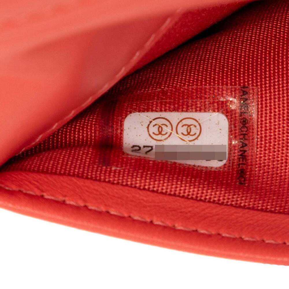 CHANEL Pink Lambskin Leather Logo Wallet - Picture 6 of 7